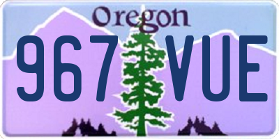 OR license plate 967VUE