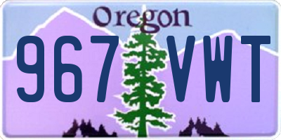 OR license plate 967VWT