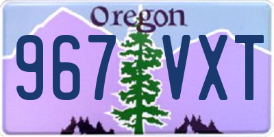OR license plate 967VXT