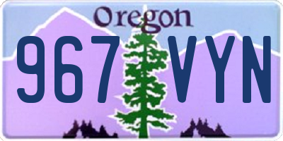 OR license plate 967VYN