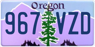 OR license plate 967VZD