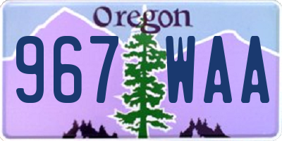 OR license plate 967WAA