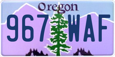 OR license plate 967WAF