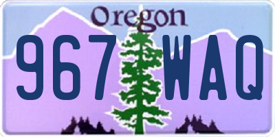 OR license plate 967WAQ