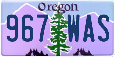 OR license plate 967WAS