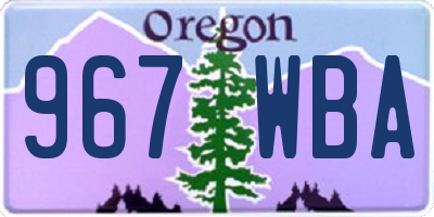 OR license plate 967WBA