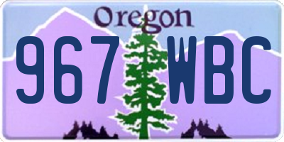 OR license plate 967WBC
