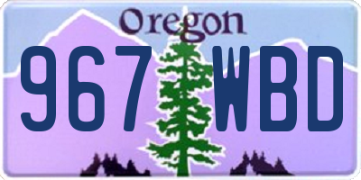 OR license plate 967WBD
