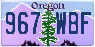 OR license plate 967WBF