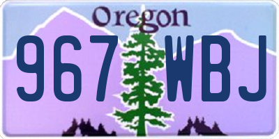 OR license plate 967WBJ