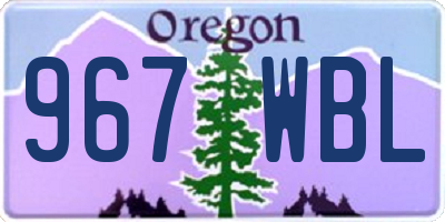 OR license plate 967WBL