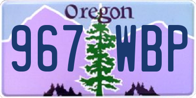 OR license plate 967WBP