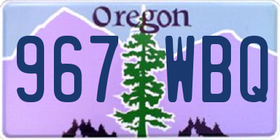 OR license plate 967WBQ
