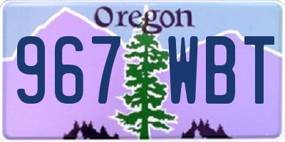 OR license plate 967WBT