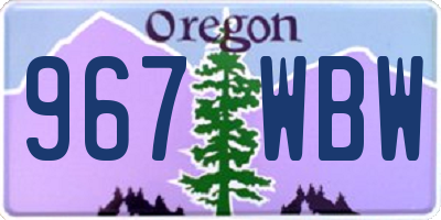 OR license plate 967WBW