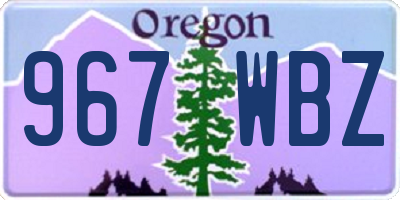 OR license plate 967WBZ