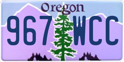 OR license plate 967WCC