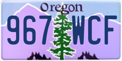 OR license plate 967WCF