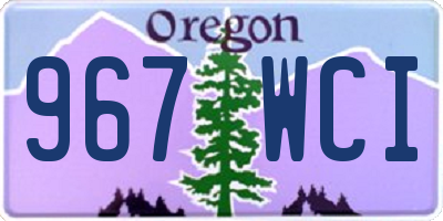 OR license plate 967WCI