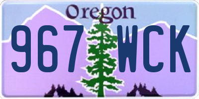 OR license plate 967WCK