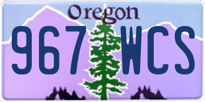 OR license plate 967WCS
