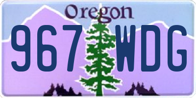 OR license plate 967WDG