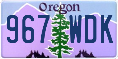 OR license plate 967WDK