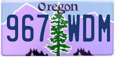 OR license plate 967WDM