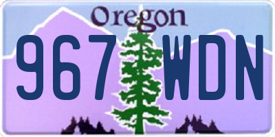 OR license plate 967WDN