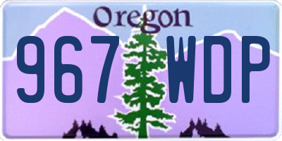 OR license plate 967WDP