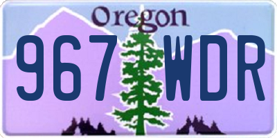 OR license plate 967WDR