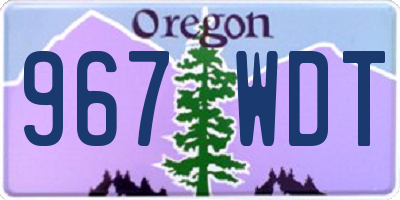 OR license plate 967WDT