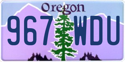 OR license plate 967WDU