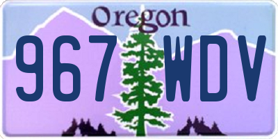 OR license plate 967WDV