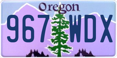 OR license plate 967WDX