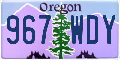 OR license plate 967WDY