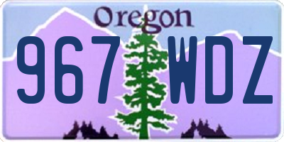 OR license plate 967WDZ