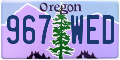 OR license plate 967WED