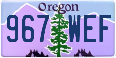 OR license plate 967WEF