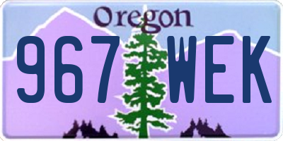 OR license plate 967WEK