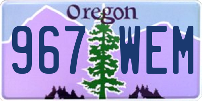 OR license plate 967WEM