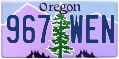 OR license plate 967WEN