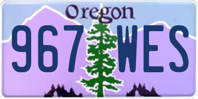 OR license plate 967WES