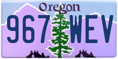 OR license plate 967WEV