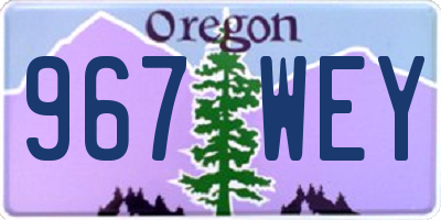 OR license plate 967WEY