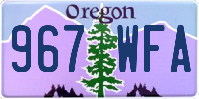 OR license plate 967WFA