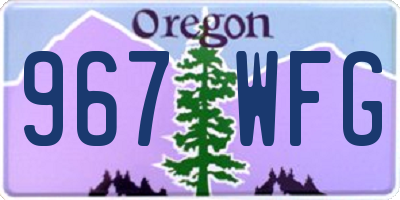 OR license plate 967WFG