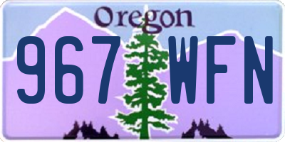 OR license plate 967WFN