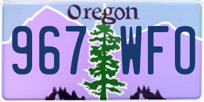 OR license plate 967WFO