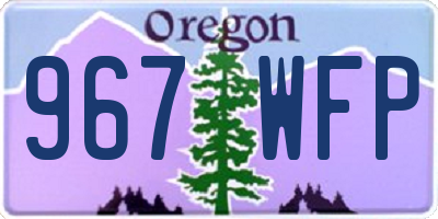 OR license plate 967WFP